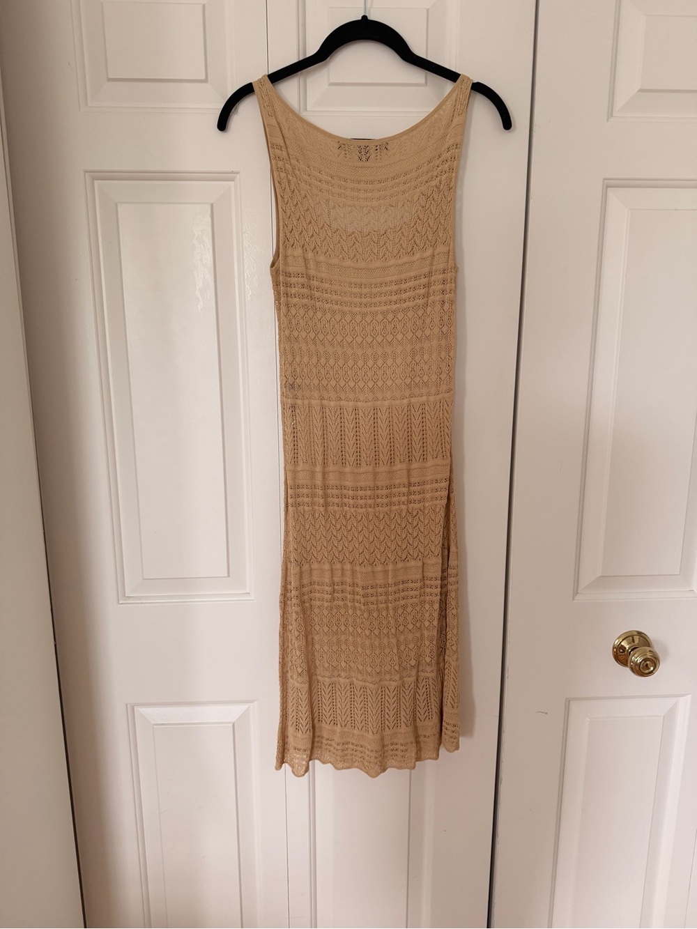 Ralph Lauren Beige silk & lace sheath Midi Tank Dress - Picture 9 of 10